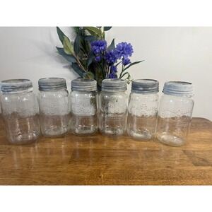 Vintage Crown Mason Jars Canada Glass Canning Jars Farmhouse Rustic Decor